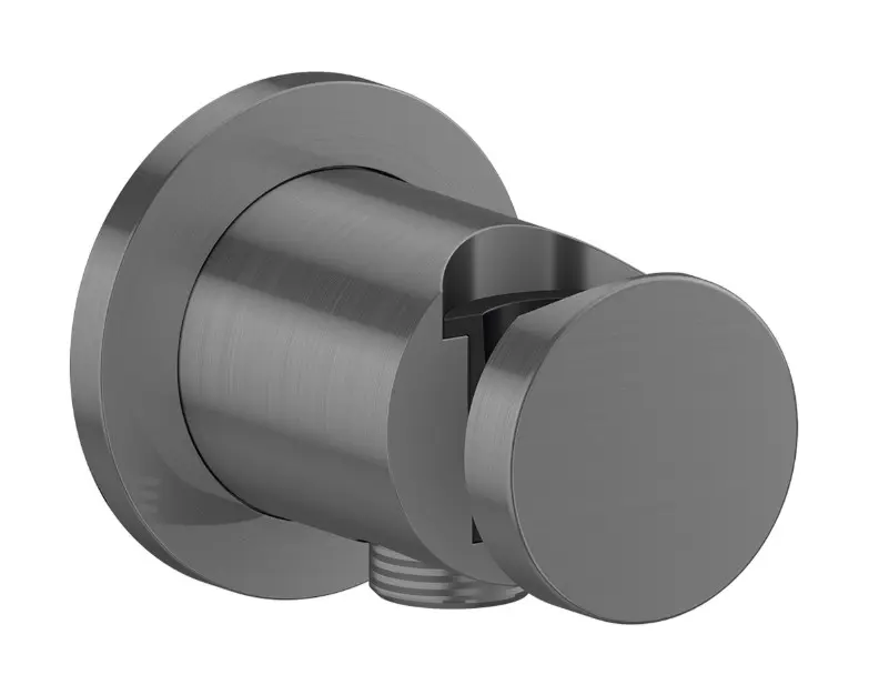 Axor One - Wandanschlussbogen mit Halterung, gebürstetes Schwarzchrom 48780340