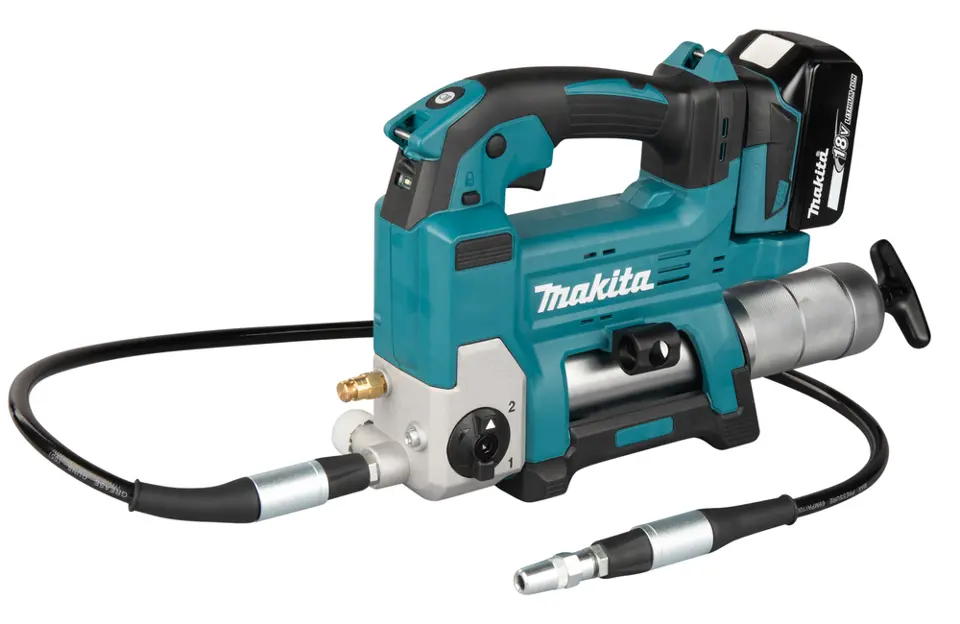 Makita - 18V акумулаторна смазочна машина, 1 бр. акумулатор 5,0 Ah Li-Ion, зарядно устройство DGP180RT