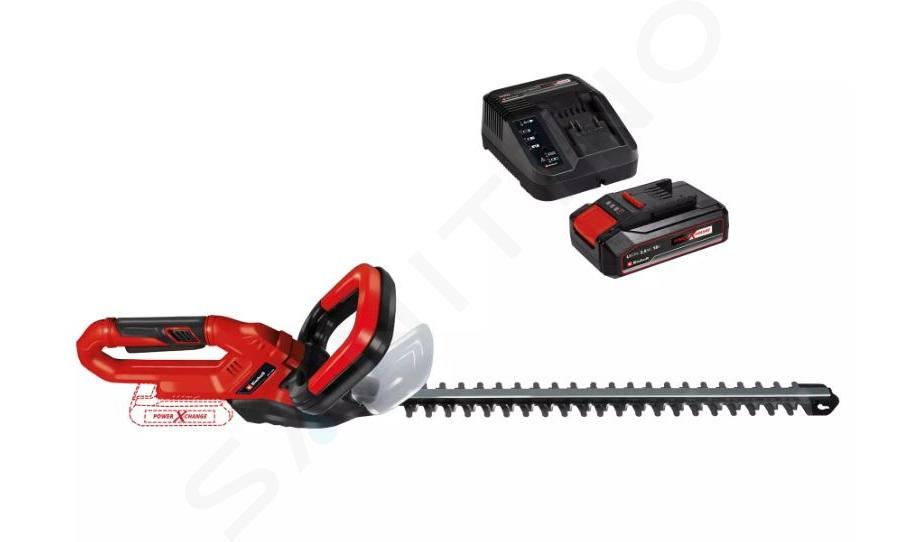 Einhell - Trimmer pentru gard viu 50 cm pe acumulator de 18V, GC-HS 18 Li Kit, 58 cm, 1x acu. 2,5 Ah Li-Ion, încărcător 4326554