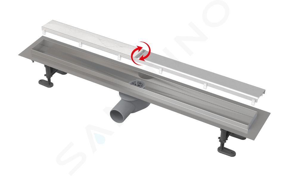 Alcadrain - Sprchový žľab Double Fit and Go 95 cm, vrátane roštu, nerezová APZ13-DOUBLE9-950ROZ3
