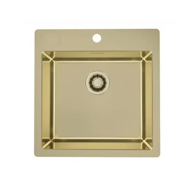 Alveus Pure Monarch - Spoelbak 52x53 cm, Quick-Close, goud 1149626