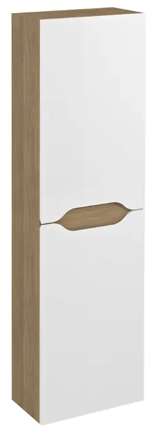 Levně Sapho Wave - Vysoká skříňka 40x140x20 cm, 2x dvířka, P/L, bílá/dub cuneo WA250-3025