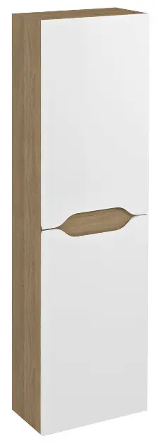 Sapho Wave - Visoki ormar 40x140x20 cm, 2 vrata, P/L, bijela/cuneo hrast WA250-3025