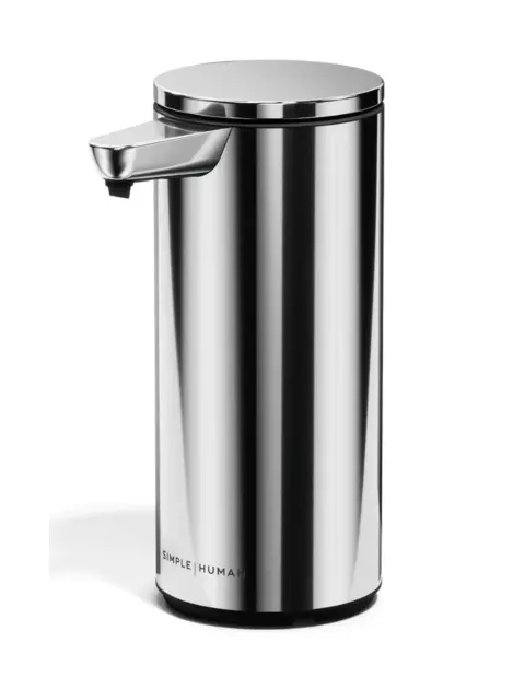 Simplehuman - Dispensador de jabón de pie, sin contacto, de acero inoxidable pulido ST1092