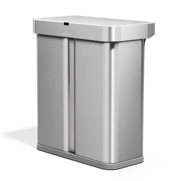 Simplehuman - Bezdotykový odpadkový koš 58 l, matná nerez ST2050