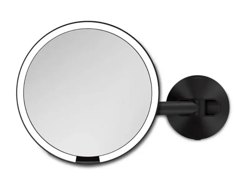 Simplehuman - Lustro kosmetyczne ścienne z oświetleniem LED, czarne ST3065