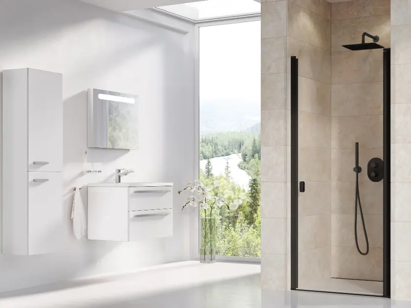 Levně Ravak Chrome - Sprchové dveře CSD1-90, 90x195 cm, černá/čiré sklo 0QV70300Z1