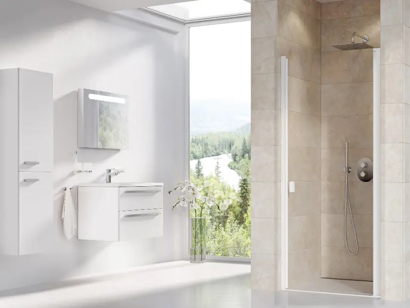 Levně Ravak Chrome - Sprchové dveře CSD1-90, 90x195 cm, matná bílá/čiré sklo 0QV70E00Z1