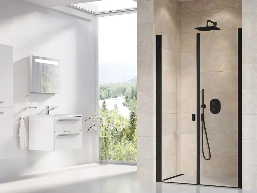 Levně Ravak Chrome - Sprchové dveře dvoukřídlé CSDL2-120, 120x195 cm, černá/čiré sklo 0QVGC30LZ1