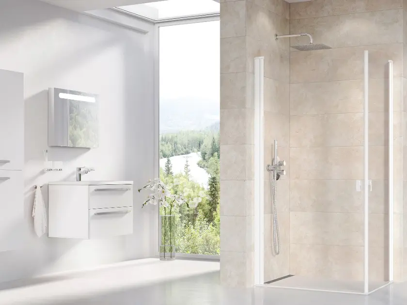 Levně Ravak Chrome - Sprchové dveře CRV1-90, 90x195 cm, matná bílá/čiré sklo 1QV70E01Z1
