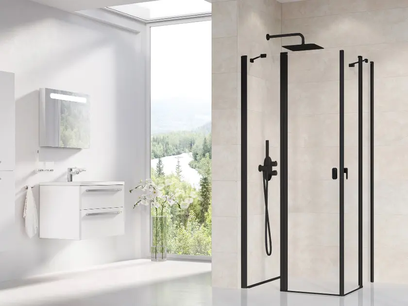 Ravak Chrome - Sprchové dveře CRV2-120, 120x195 cm, černá/čiré sklo 1QVG0300Z1