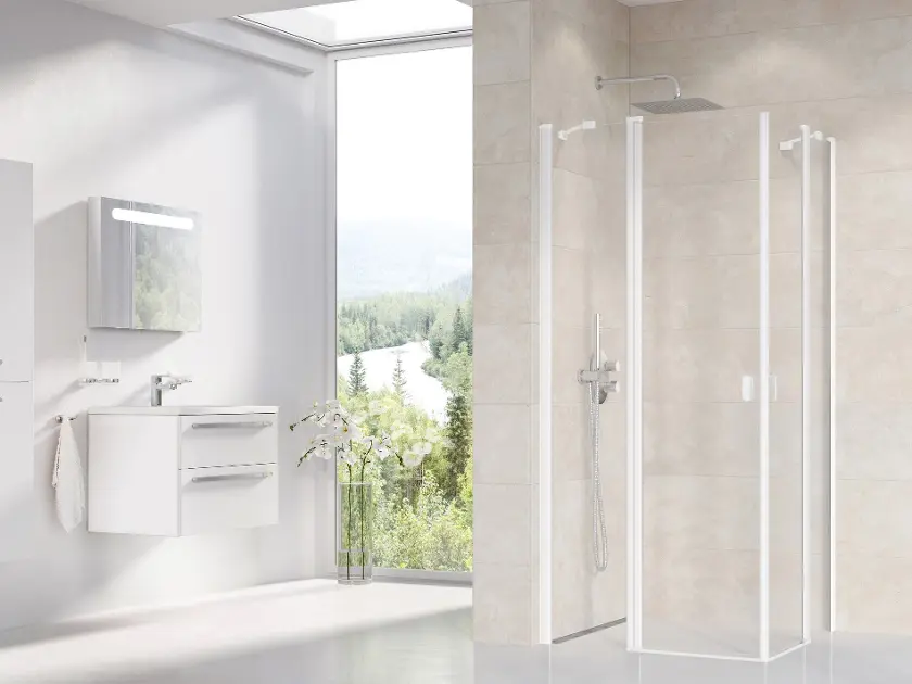 Ravak Chrome - Sprchové dveře CRV2-120, 120x195 cm, matná bílá/čiré sklo 1QVG0E00Z1