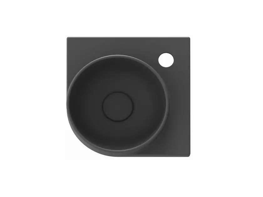 Ravak Yard - Kulmapesuallas 28x28 cm, ilman ylivuotoa, paristoreikä, antrasiittia XJX03228000