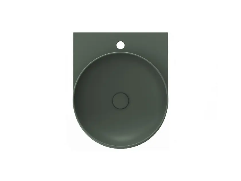 Ravak Yard - Lavabo 41x50 cm, sin rebosadero, orificio para grifo, Grey Green XJX08240000