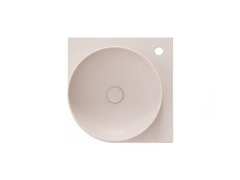 Ravak Yard - Lave-mains d'angle, 45 x45 cm, sans trop-plein, trou pour robinetterie, Alabaster Pink XJX0G245000