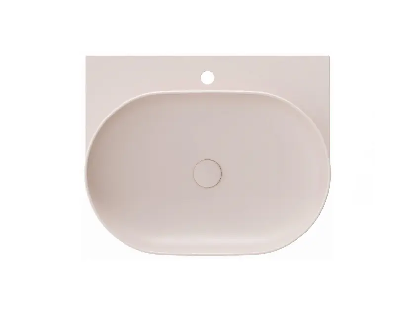 Ravak Yard - Wastafel 61x50 cm, zonder overloop, kraangat, Alabaster Pink XJX0G260000