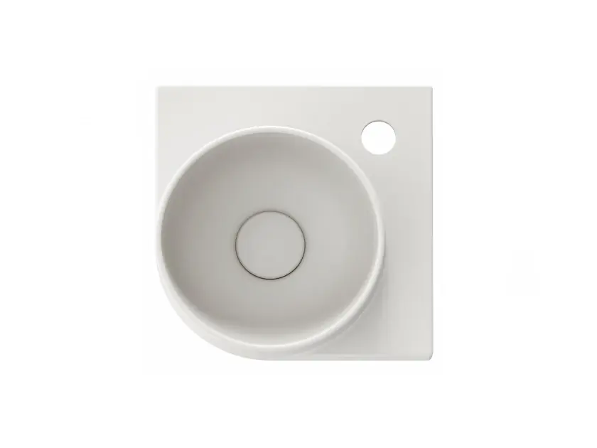 Ravak Yard - Lavamanos de esquina 28x28 cm, sin rebosadero, orificio para grifería, Smoke Grey XJX0O228000