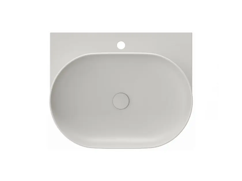 Ravak Yard - Wastafel 61x50 cm, zonder overloop, kraangat, Smoke Grey XJX0O260000