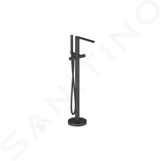 Ravak Chrome II - Grifo de bañera de suelo, con accesorios, negro mate X070468