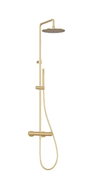 Levně Ravak Espirit - Sprchový set s termostatem, průměr 25 cm, kartáčované zlato X070614