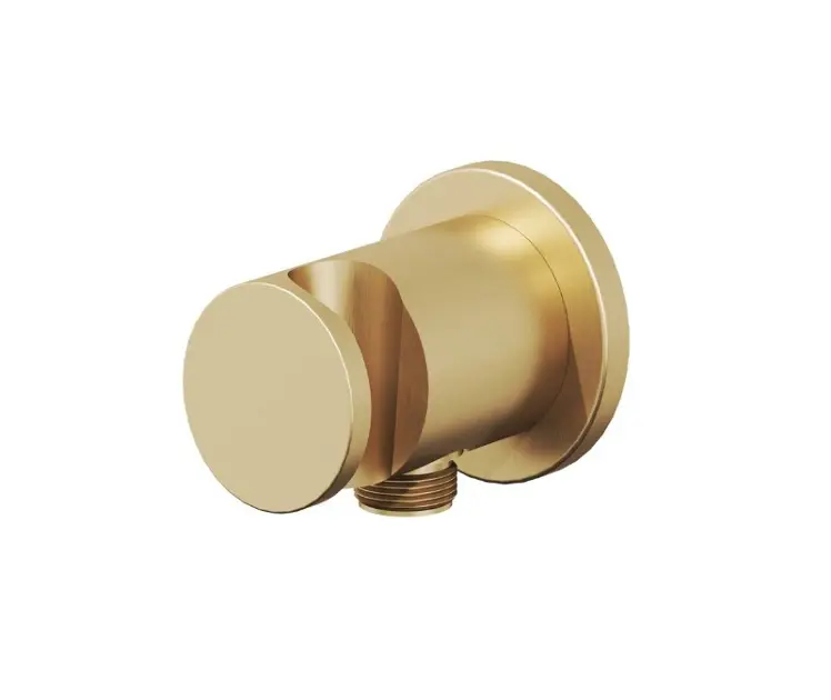 Ravak Chrome - Wandanschlussbogen mit Halterung, Gold gebürstet X07P1244