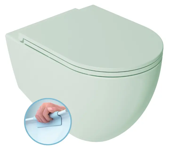 Sapho Isvea Infinity - WC suspendat, Rimless, verde mentă 10NF02004-2T