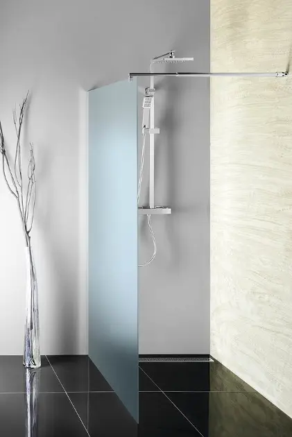 Aqualine - Duschwand Walk-In 120x190 cm, Glas Brick WI120