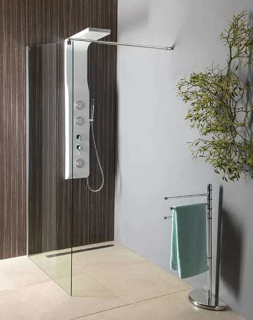 Aqualine - Duschwand Walk-In 120x190 cm, Klarglas WI121