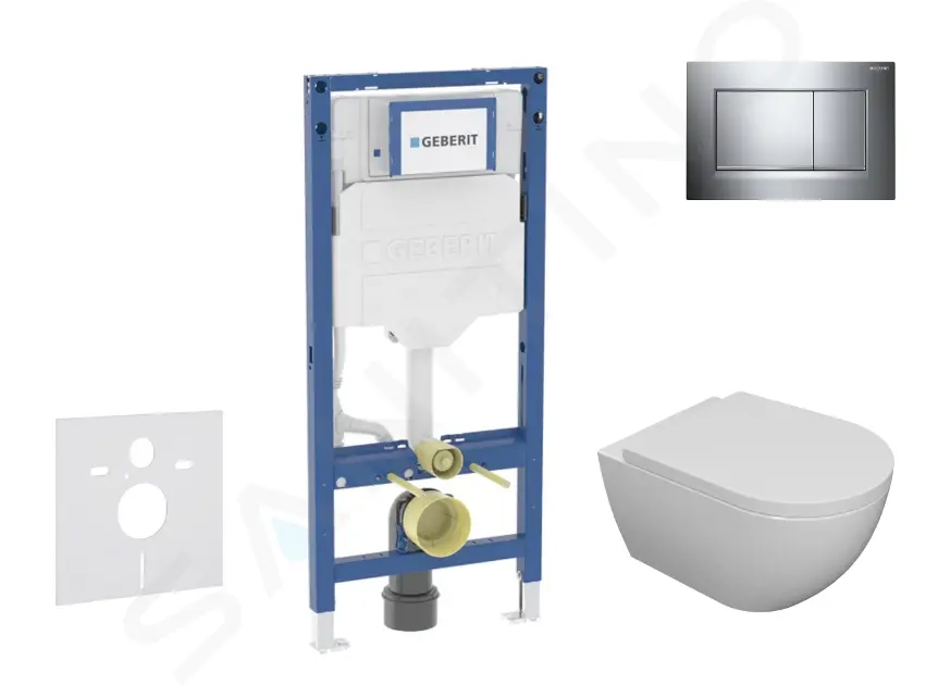 Geberit Duofix - Set predstenovej inštalácie, klozetu Oudee a dosky softclose, tlačidlo Sigma30, chróm SANI11CA1101B