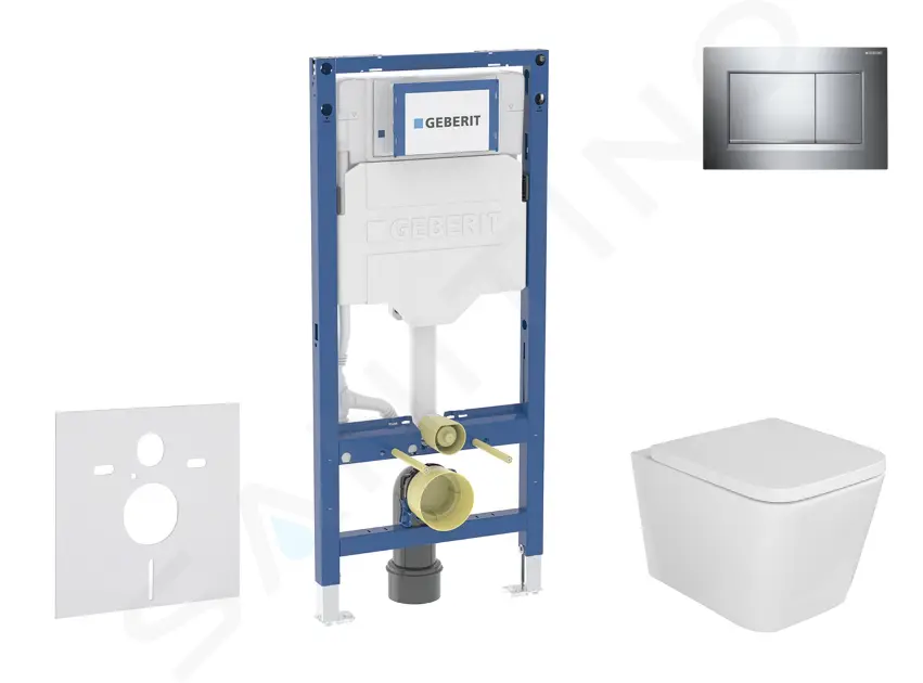 Geberit Duofix - Set predstenovej inštalácie, klozetu Arkas a dosky softclose, tlačidlo Sigma30, chróm SANI11CA1112B