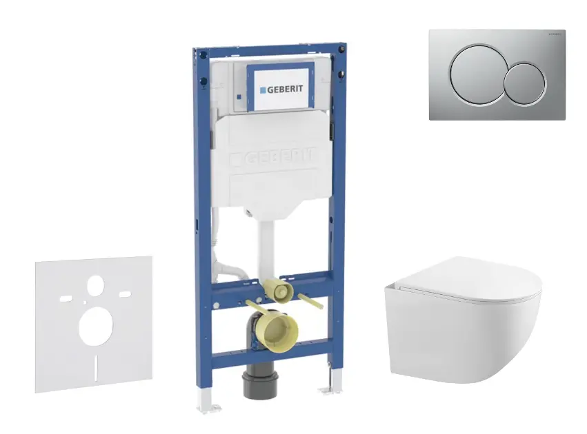 Geberit Duofix - Set predstenovej inštalácie, klozetu Gaia a dosky softclose, tlačidlo Sigma01, lakovaný matný chróm SANI11CA1129B