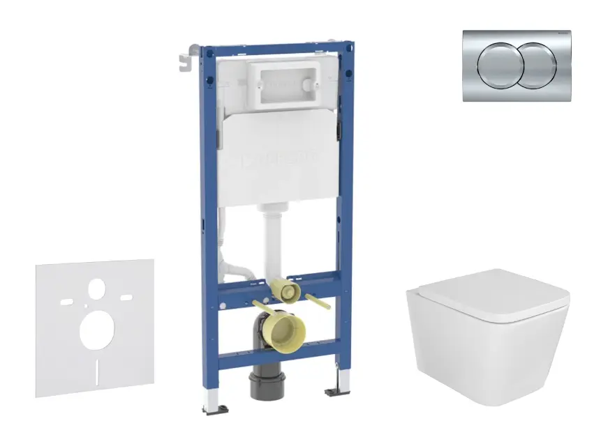 Geberit Duofix - Set predstenovej inštalácie, klozetu Arkas I a dosky softclose, tlačidlo Delta01, lesklý chróm SANI11CA1138B
