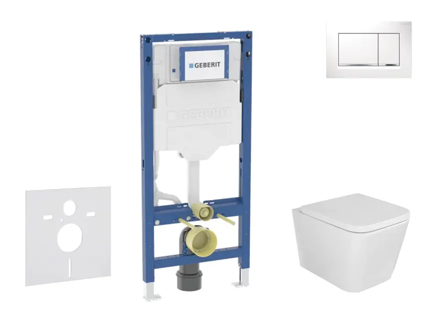 Geberit Duofix - Set predstenovej inštalácie, klozetu Arkas a dosky softclose, tlačidlo Sigma30, biela/chróm SANI11CA3108B