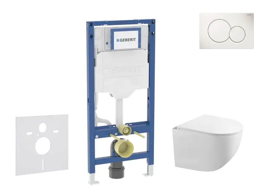Geberit Duofix - Set predstenovej inštalácie, klozetu Gaia a dosky softclose, tlačidlo Sigma01, alpská biela SANI11CA3117B