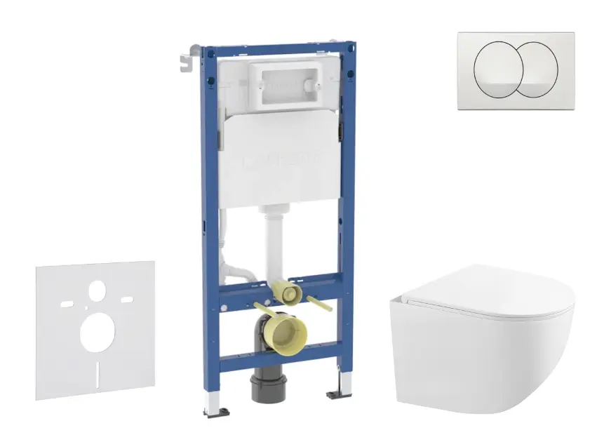 Geberit Duofix - Set predstenovej inštalácie, kompaktného klozetu Gaia a dosky softclose, tlačidlo Delta, biela SANI11CA3150B