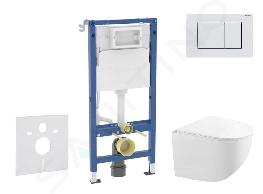 Geberit Duofix - Voorwand montageset, compacte Gaia toiletpot en softclose zitting, Delta30 bedieningsplaat, alpenwit SANI11CA3153B