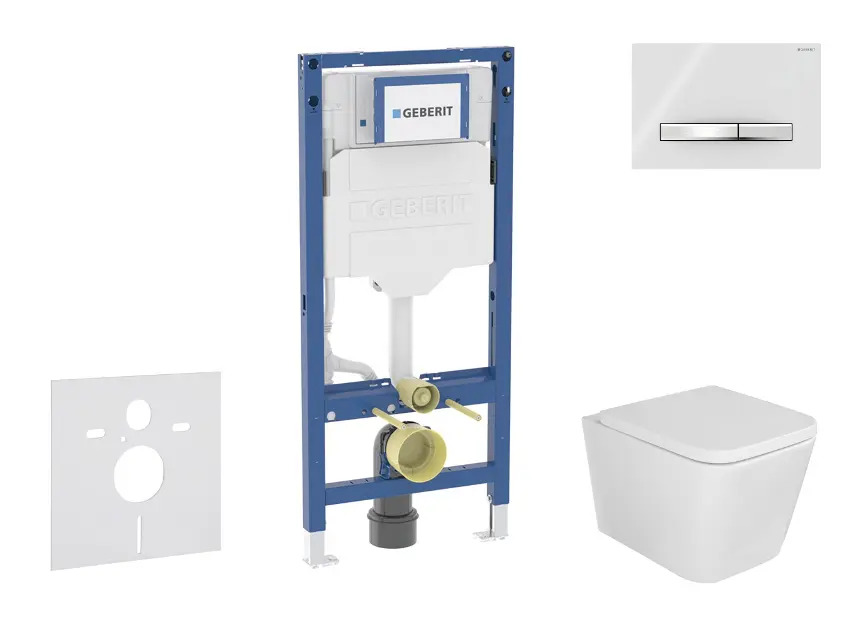 Geberit Duofix - Set predstenovej inštalácie, klozetu Arkas I a dosky softclose, tlačidlo Sigma50, chróm/alpská biela SANI11CA3155B