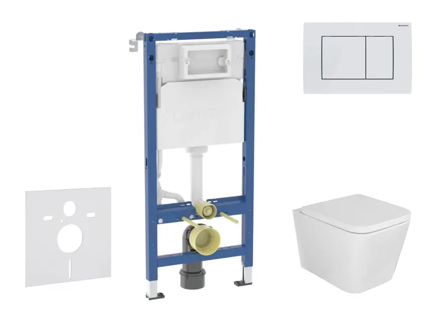 Geberit Duofix - Set predstenovej inštalácie, klozetu Arkas I a dosky softclose, tlačidlo Delta30, alpská biela SANI11CA3161B