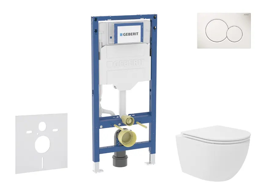 Geberit Duofix - Set predstenovej inštalácie, kompaktného klozetu Oudee Vortex a dosky softclose, tlačidlo Sigma01, alpská biela SANI11CA3162B