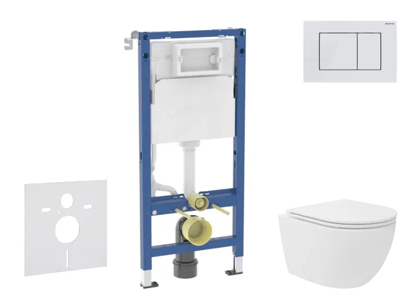 Geberit Duofix - Set predstenovej inštalácie, kompaktného klozetu Oudee Vortex a dosky softclose, tlačidlo Delta30, alpská biela SANI11CA3172B
