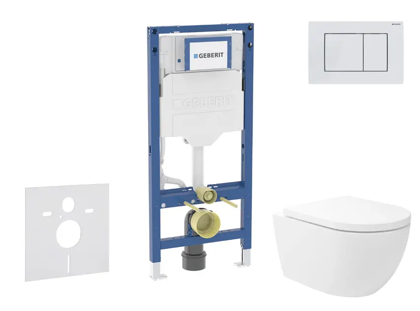 Geberit Duofix - Set predstenovej inštalácie, klozetu Oudee Vortex a dosky softclose, tlačidlo Sigma30, biela/biela mat SANI11CA3178B