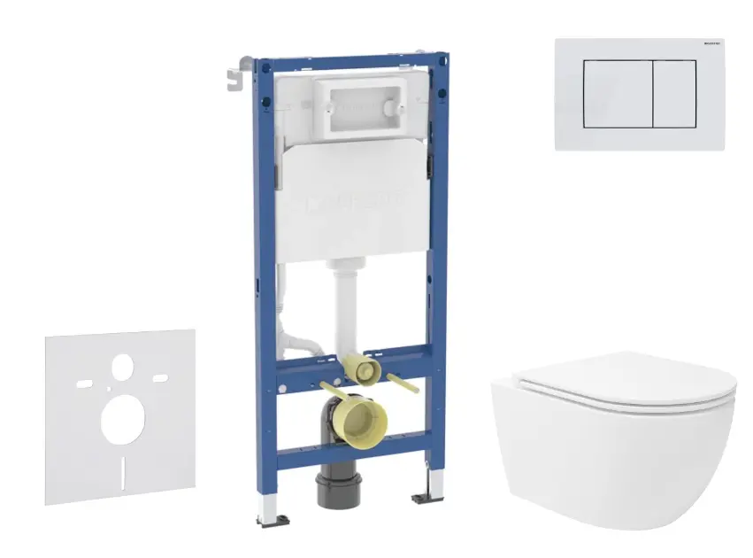 Geberit Duofix - Set predstenovej inštalácie, klozetu Oudee Vortex a dosky softclose, tlačidlo Delta30, alpská biela SANI11CA3194B