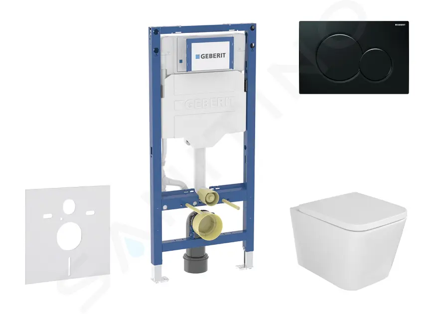 Geberit Duofix - Set predstenovej inštalácie, klozetu Arkas I a dosky softclose, tlačidlo Sigma01, čierna SANI11CA5123B