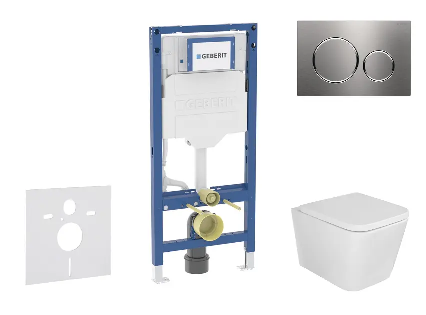 Geberit Duofix - Set predstenovej inštalácie, klozetu Arkas I a dosky softclose, tlačidlo Sigma20, nerezová SANI11CA6105B