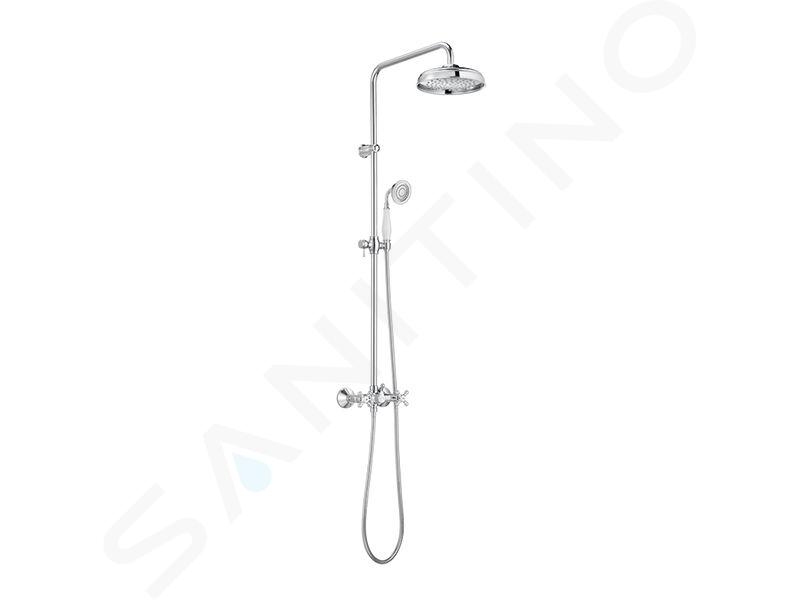 Roca - Sprchový set s batériou, priemer 22 cm, 1 prúd, chróm A5A974BC00IIJ1
