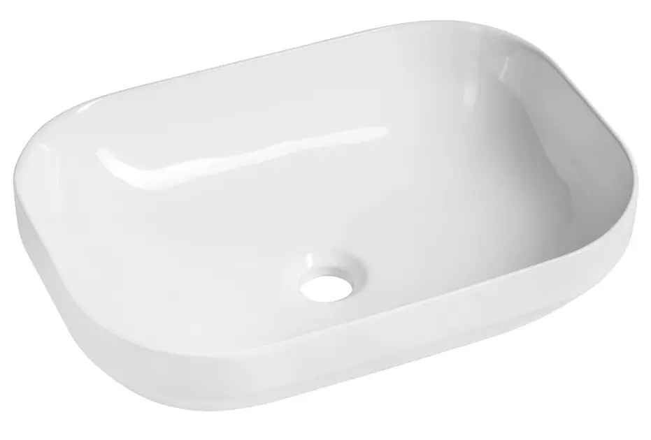 E-shop Sapho - Umývadlo na dosku Evora 51x37 cm, bez prepadu, bez otvoru na batériu, biela AR429