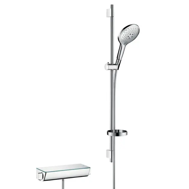 Hansgrohe Raindance Select S - Shower set with thermostat, 15 cm, 3 spray modes, white/chrome 27037400