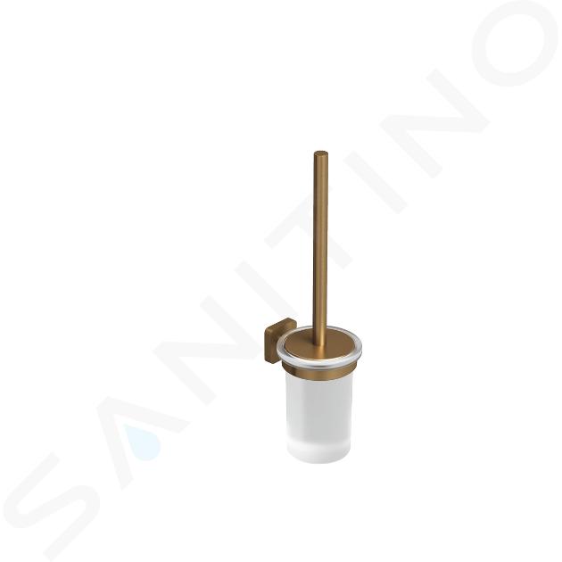 Kludi Vela S - Scopino a parete con supporto, vetro/bronzo spazzolato 25974N1