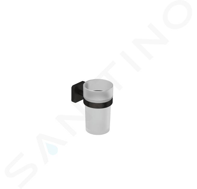 Kludi Vela S - Tandenborstel- en tandpastahouder, glas/geborsteld Gunmetal 25975N2