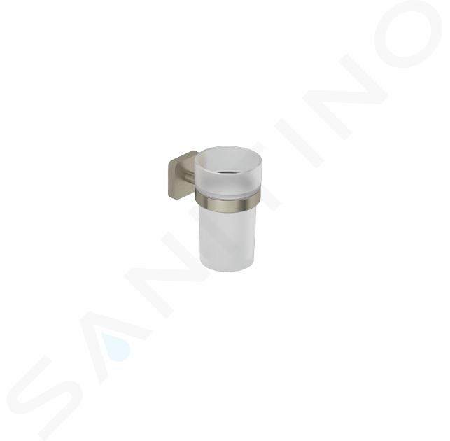 Kludi Vela S - Tandenborstel- en tandpastahouder, glas/geborsteld nikkel 25975N5